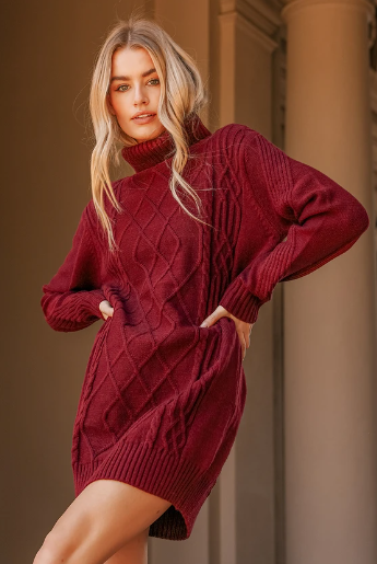 Turtleneck Sweater Dress